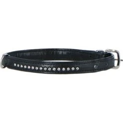 Duvo+ Crystal Chic Kunstleer Halsband Zwart 39-47cm/24mm -Huisdierbenodigdheden agradi 44407875 2.476d72