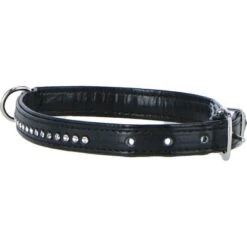 Duvo+ Crystal Chic Kunstleer Halsband Zwart 39-47cm/24mm -Huisdierbenodigdheden agradi 44407875 3.c6eb1e