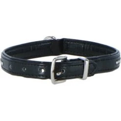 Duvo+ Crystal Chic Kunstleer Halsband Zwart 39-47cm/24mm -Huisdierbenodigdheden agradi 44407875 4.c60230