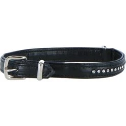 Duvo+ Crystal Chic Kunstleer Halsband Zwart 39-47cm/24mm -Huisdierbenodigdheden agradi 44407875 5.5fe143