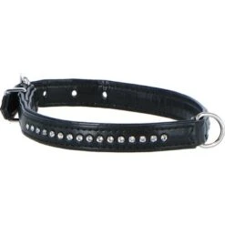 Duvo+ Crystal Chic Kunstleer Halsband Zwart 39-47cm/24mm -Huisdierbenodigdheden agradi 44407875 7.6e1f8b