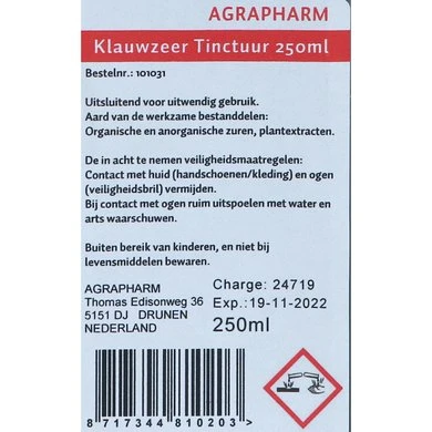 Agrapharm Klauwzeer Tinctuur 250ml 5 Agrapharm Klauwzeer Tinctuur 250ml - Afbeelding 3