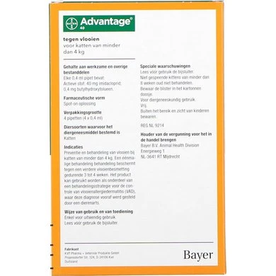 Advantage 40 Spot-On Kat <4kg 4pip 5 Advantage 40 Spot-On Kat <4kg 4pip - Afbeelding 3