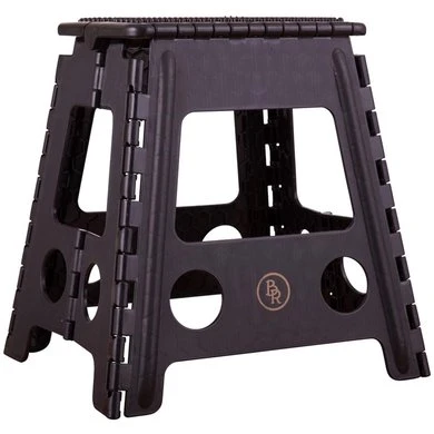 BR Opstapkrukje Kunststof Opvouwbaar Zwart 29x22x39cm 4 BR Opstapkrukje Kunststof Opvouwbaar Zwart 29x22x39cm - Afbeelding 2