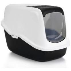 Savic Kattenbak Nestor Zwart Wit 56x39x39cm