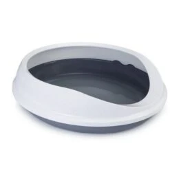 Savic Kattenbak Figaro Ovaal Grijs Wit 56x55cm