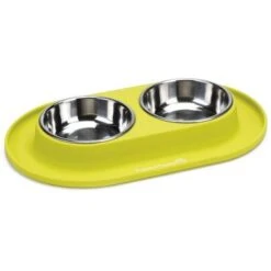 Beeztees Siliconen Rvs Dinerset Groen 31x19cm 125ml