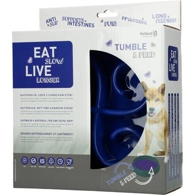 Eat Slow Live Longer Tumble Feeder Blauw 5 Eat Slow Live Longer Tumble Feeder Blauw - Afbeelding 3