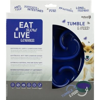 Eat Slow Live Longer Tumble Feeder Blauw 4 Eat Slow Live Longer Tumble Feeder Blauw - Afbeelding 2