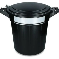 Agradi Voerton Met Deksel, Lock En Schrijflabel Zwart