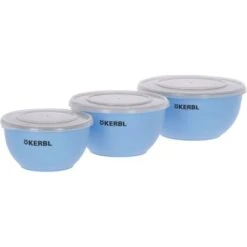 Kerbl Voerbakset Met Deksel Blauw 550ml/900ml/1200ml
