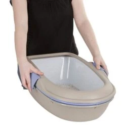 Kerbl Kattenbak Furba Met Reinigingszeef Beige/Blauw -Huisdierbenodigdheden kerbl 815843mood01.25de38