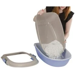 Kerbl Kattenbak Furba Met Reinigingszeef Beige/Blauw -Huisdierbenodigdheden kerbl 815843mood03.beb9b0