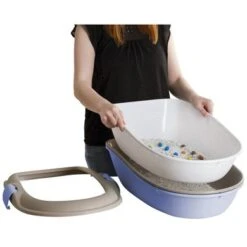 Kerbl Kattenbak Furba Met Reinigingszeef Beige/Blauw -Huisdierbenodigdheden kerbl 815843mood06.b6744e