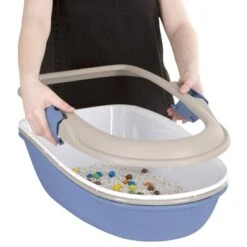 Kerbl Kattenbak Furba Met Reinigingszeef Beige/Blauw -Huisdierbenodigdheden kerbl 815843mood07.66daf2