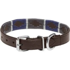 Kieffer Hondenhalsband Buenos Aires Bruin/Grijs/Blauw -Huisdierbenodigdheden kieffer 538 a buenos aires hundehalsband dogcollar brown chrome 3.269984
