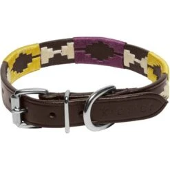 Kieffer Hondenhalsband Buenos Aires Bruin/Cream/Bordeaux -Huisdierbenodigdheden kieffer 538 c buenos aires hundehalsband dogcollar brown chrome 3.22fe8f