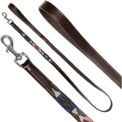 Kieffer Hondenriem Buenos Aires Bruin/Blauw/Roze 160cm -Huisdierbenodigdheden kieffer 539 d buenos aires hundeleine doglead brown chrome 1.c36fcd