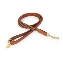 Digby & Fox Lijn Gevlochten Leder Tan 110cm