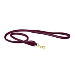 Weatherbeeta Dog Lead Rolled Leather Maroon M