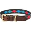 Weatherbeeta Halsband Polo Leer Beaufort Brown/Emerald/Roze/Blauw