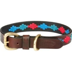 Weatherbeeta Halsband Polo Leer Beaufort Brown/Emerald/Roze/Blauw